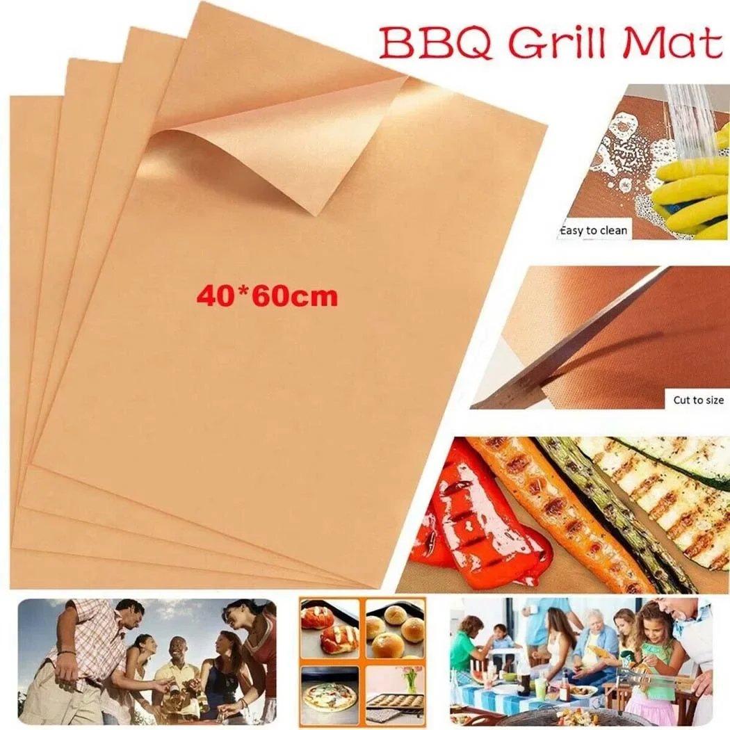 4pcs Non-stick BBQ Grill Mat 6 - Super Kitchen Baking Mat บทวิจารณ์และราคา
