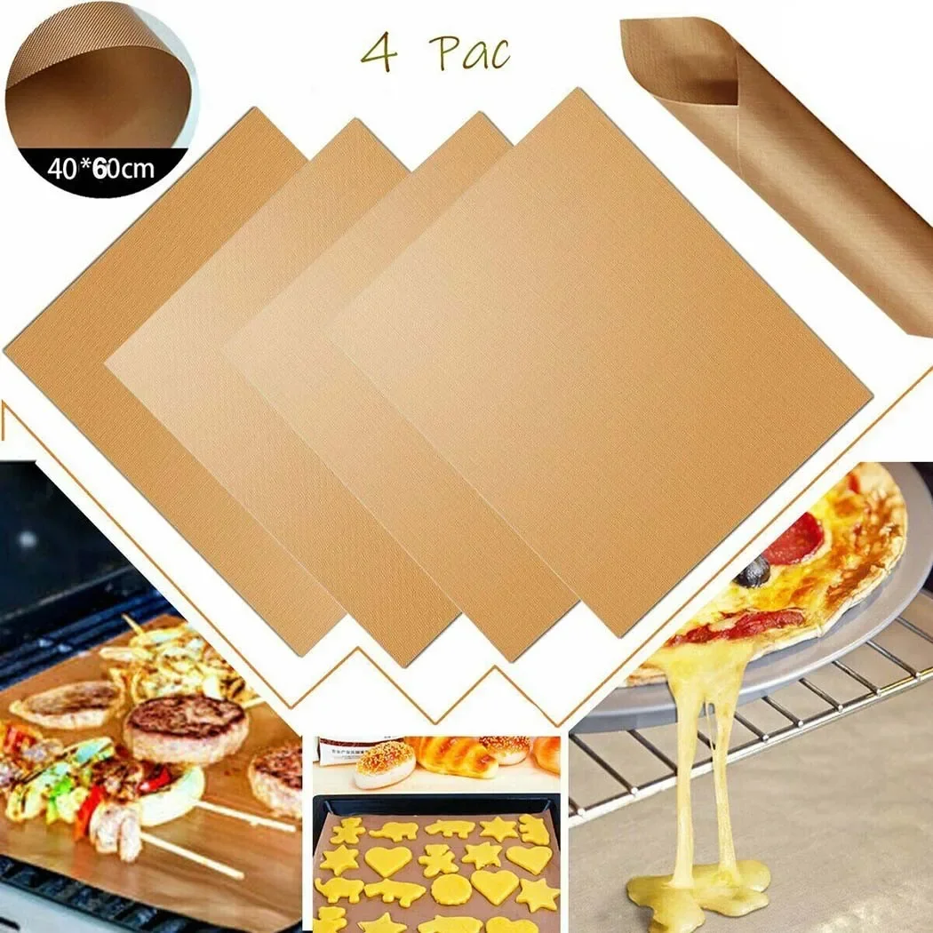 4pcs Non-stick BBQ Grill Mat 6 - Super Kitchen Baking Mat บทวิจารณ์และราคา