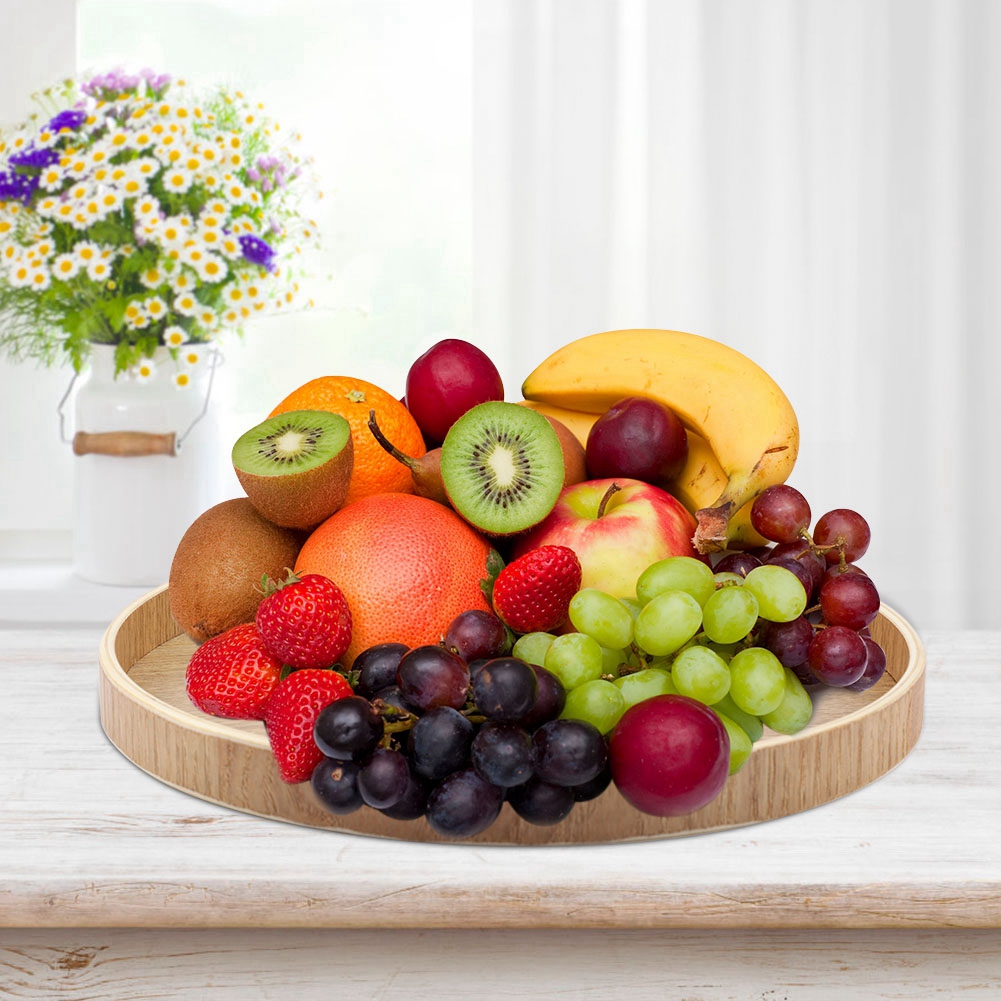 Wooden Serving Tray Tea Plate  - Cake Board Round บทวิจารณ์และราคา