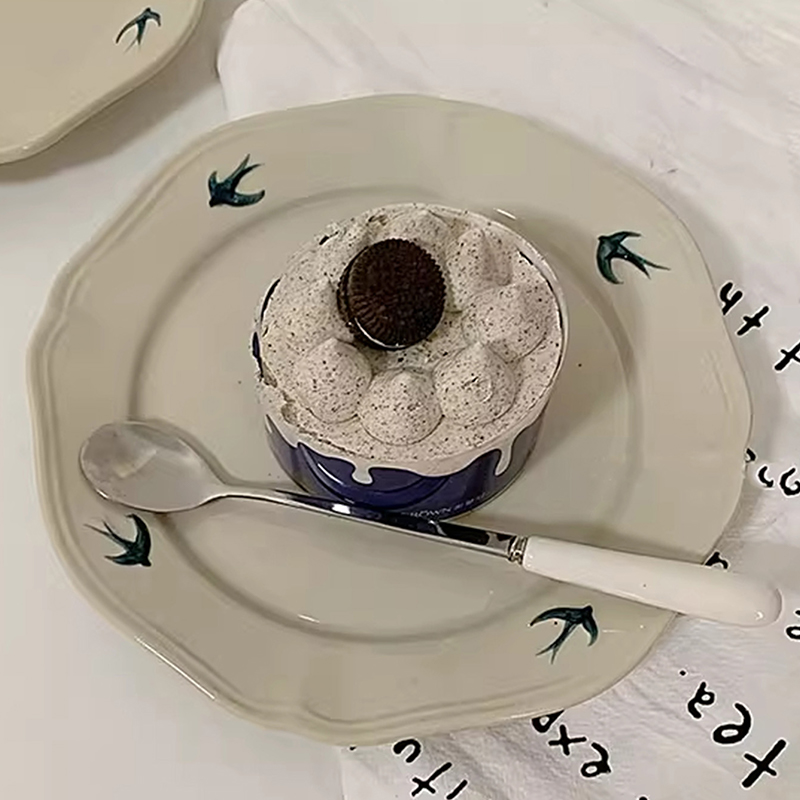 1Pc Yangu Ceramic Dinner Plate - Cake Board Round บทวิจารณ์และราคา