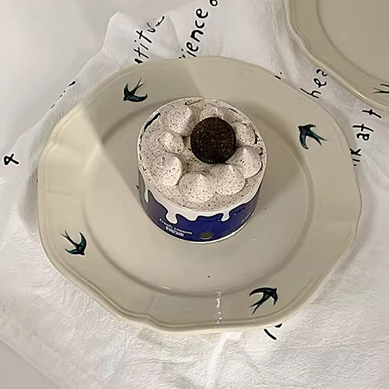 1Pc Yangu Ceramic Dinner Plate - Cake Board Round บทวิจารณ์และราคา