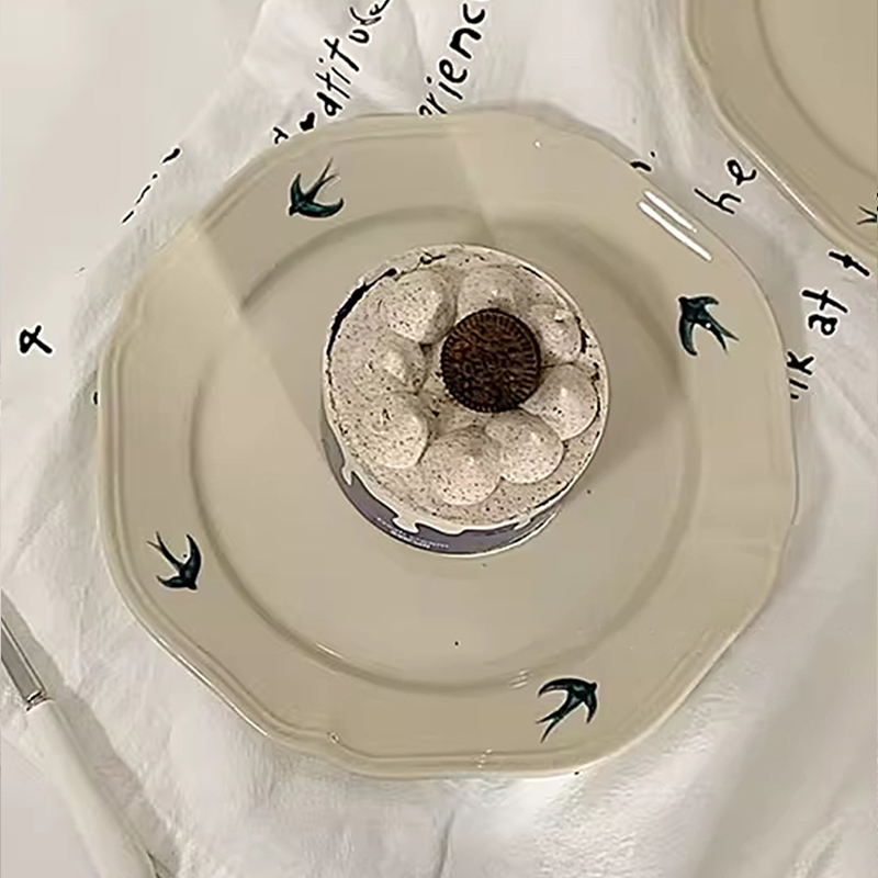 1Pc Yangu Ceramic Dinner Plate - Cake Board Round บทวิจารณ์และราคา