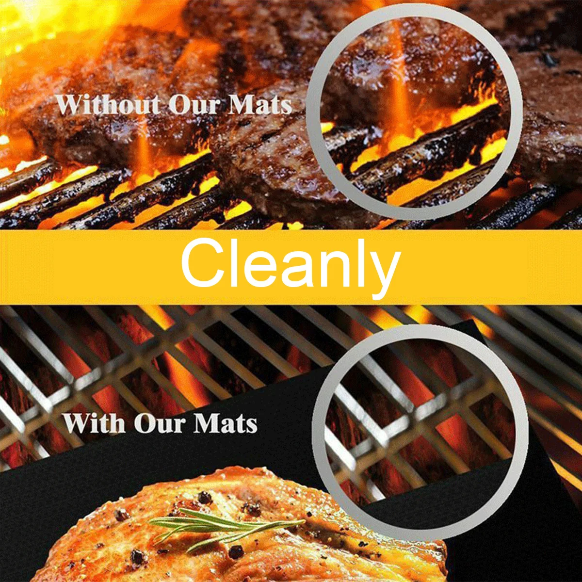 Non-stick 4Pcs BBQ Grill Mat B - Super Kitchen Baking Mat บทวิจารณ์และราคา