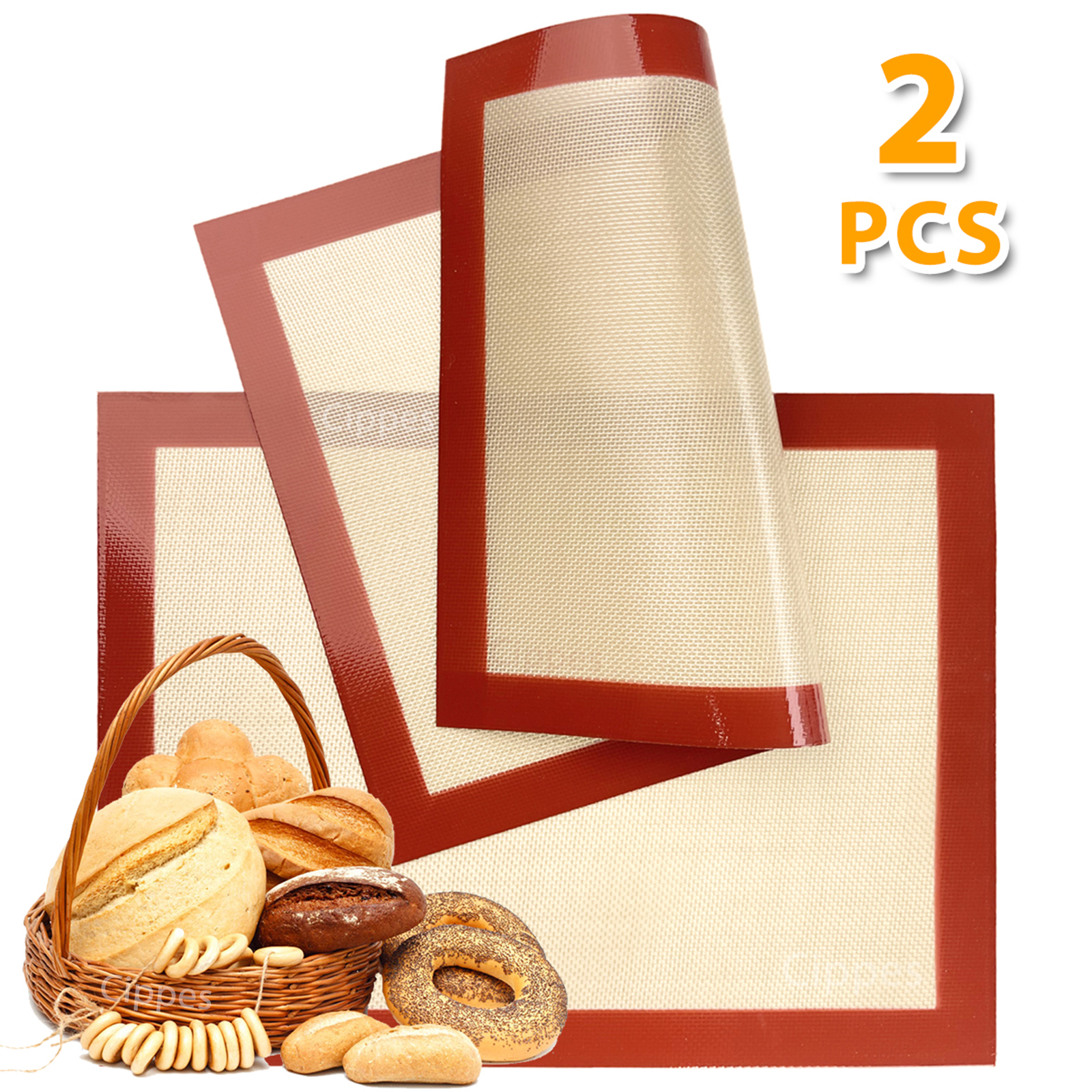 2PCS Silicone Baking Mats for  - Super Kitchen Baking Mat บทวิจารณ์และราคา