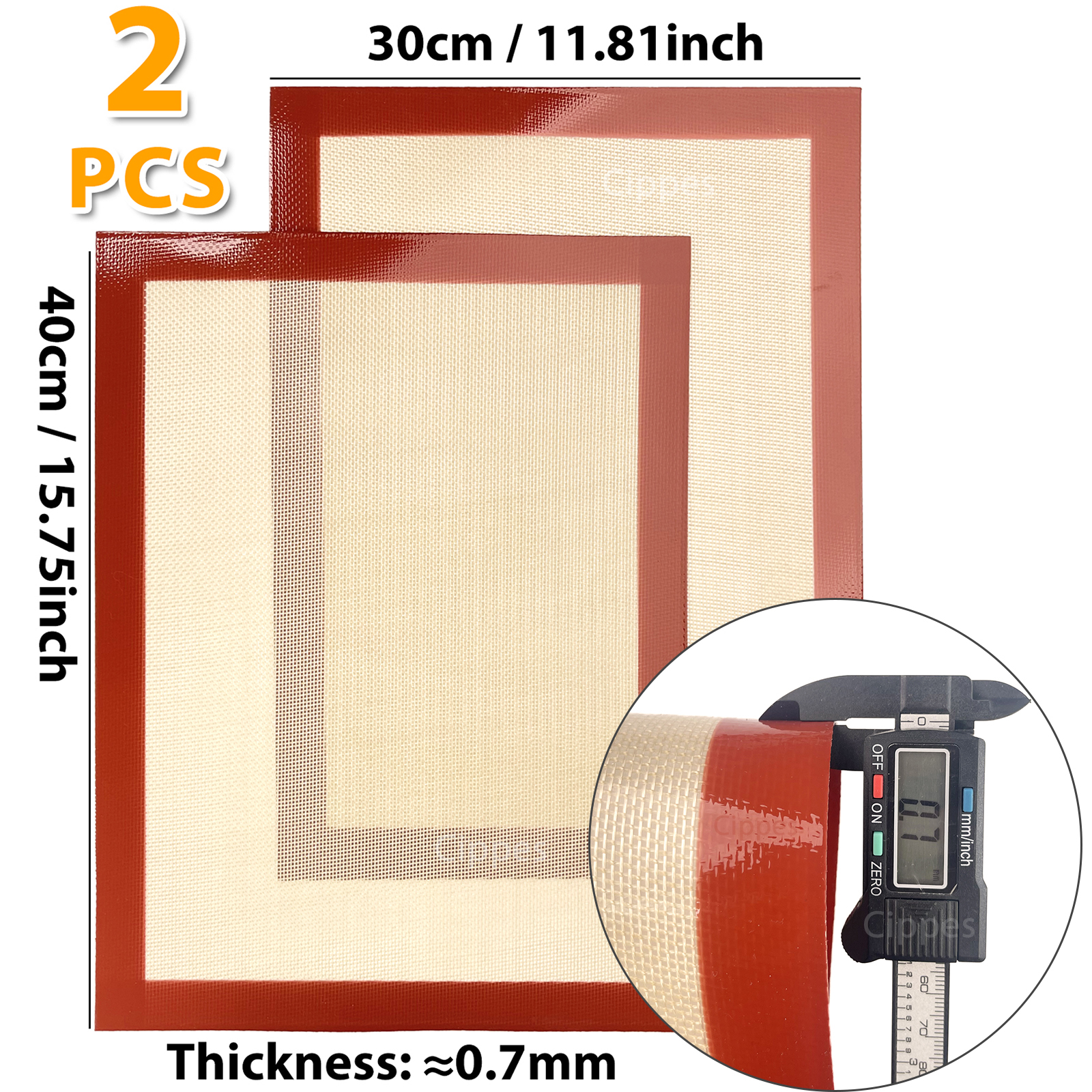 2PCS Silicone Baking Mats for  - Super Kitchen Baking Mat บทวิจารณ์และราคา