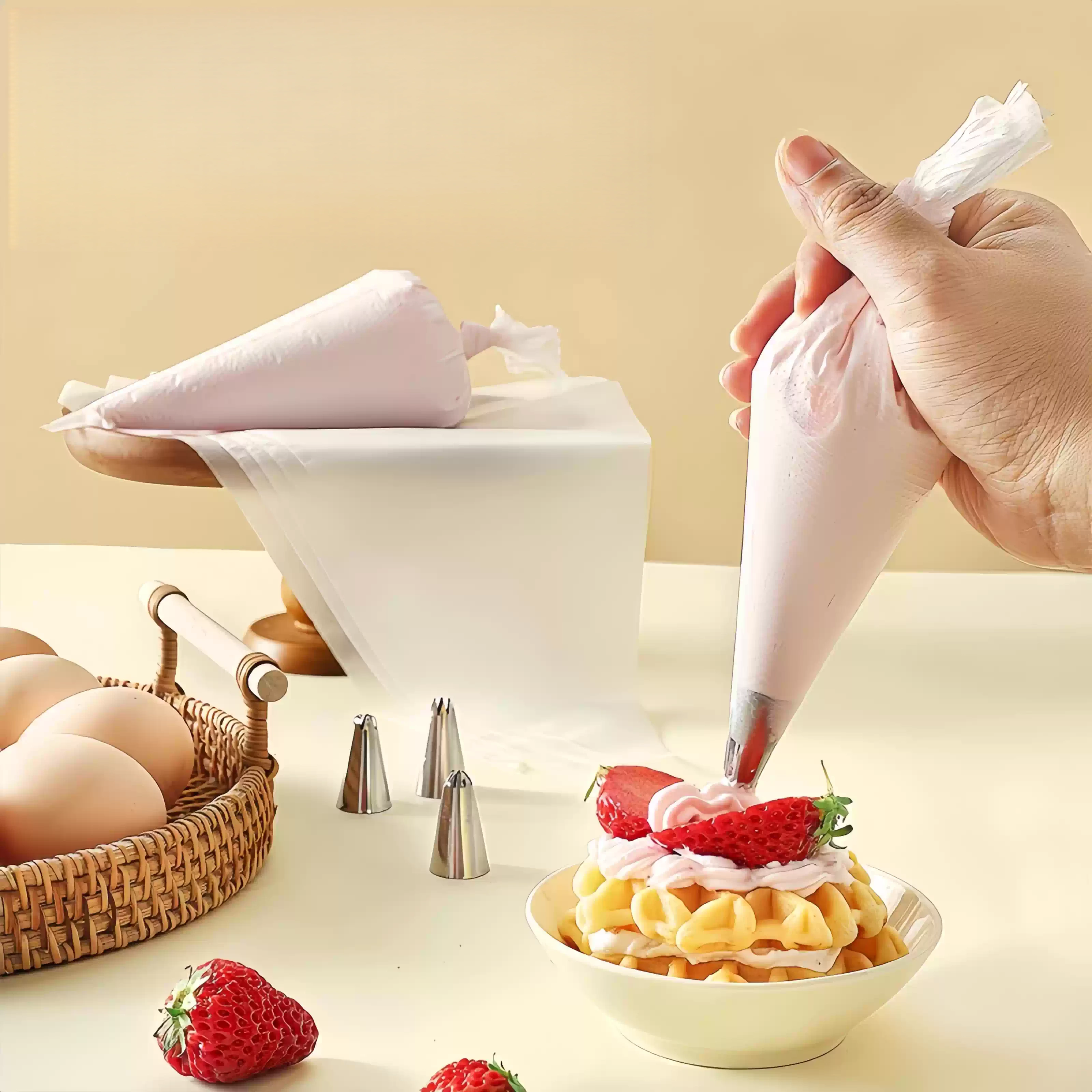 100 Pcs Bulk Piping Bags, Thic - Piping Bag Disposable บทวิจารณ์และราคา