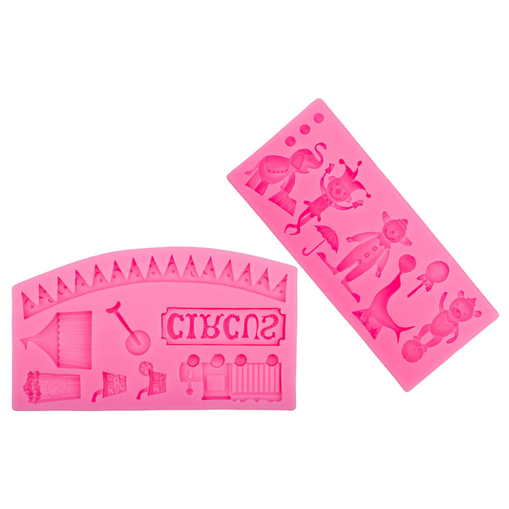 2Pcs Silicone Circus Fondant M - Silicone Cake Mold บทวิจารณ์และราคา