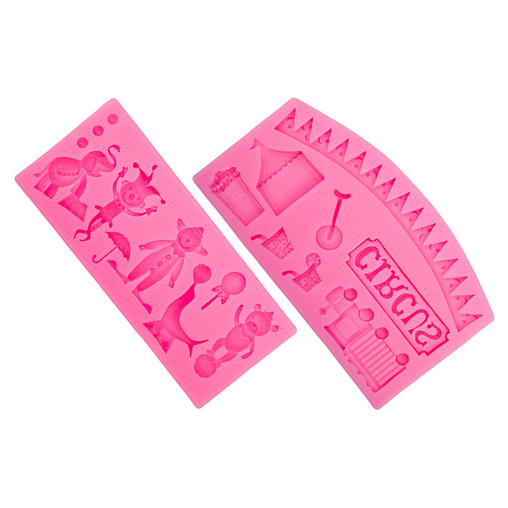 2Pcs Silicone Circus Fondant M - Silicone Cake Mold บทวิจารณ์และราคา