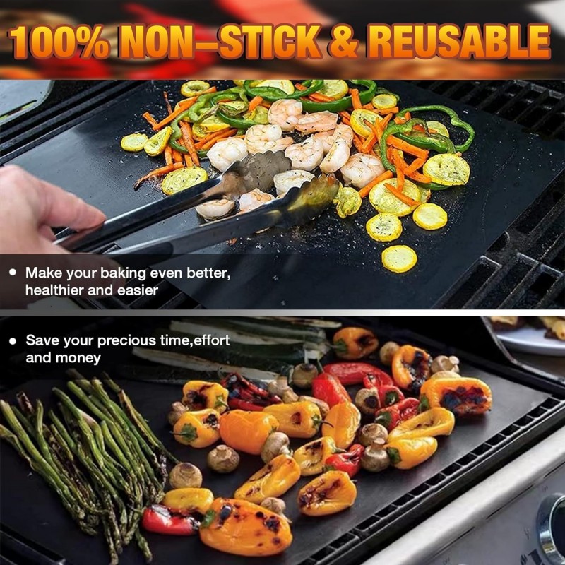 2/1PC Non-stick BBQ Grill Mat  - Super Kitchen Baking Mat บทวิจารณ์และราคา