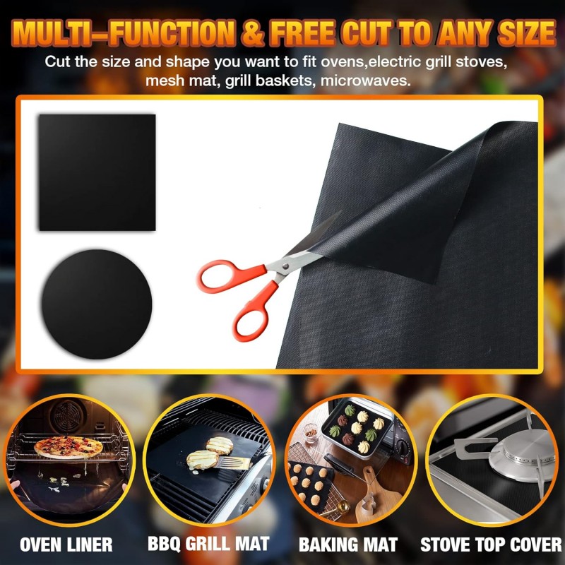 2/1PC Non-stick BBQ Grill Mat  - Super Kitchen Baking Mat บทวิจารณ์และราคา