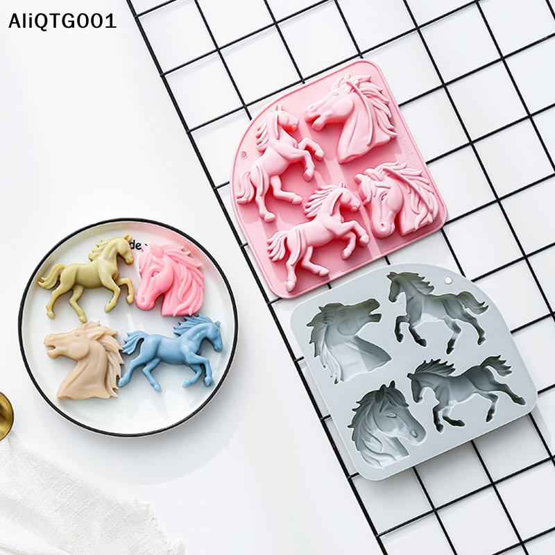 4-Cavity 3D Horse Silicone Mol - Silicone Cake Mold บทวิจารณ์และราคา