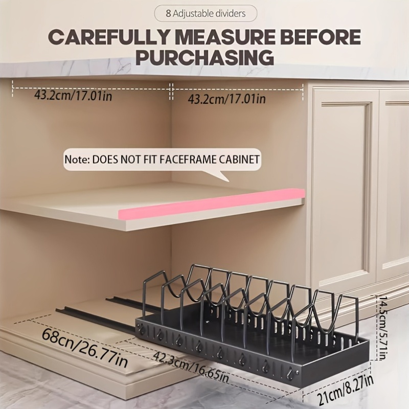 2pcs Pull-Out Pot And Pan Stor - Kitchen Cabinet Baking Organizer บทวิจารณ์และราคา