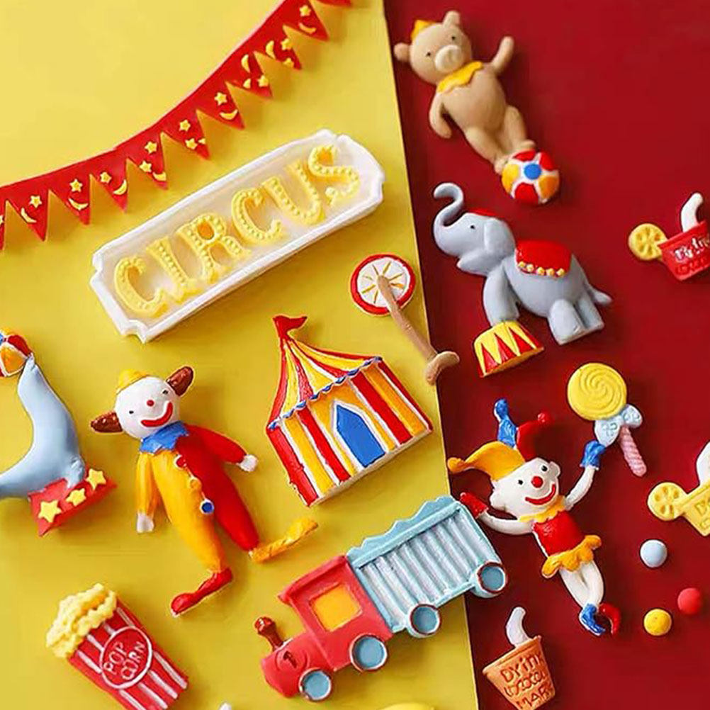 2Pcs Circus Fondant Mold Silic - Silicone Cake Mold บทวิจารณ์และราคา